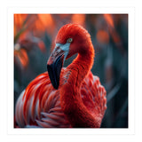 Vibrant Flamingo Close Up Portrait Outdoor Nature (Print Only) thumbnail