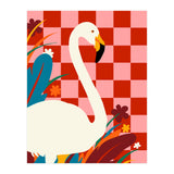 Checkers & The Great Egret, Wildlife Animals Maximalist Eclectic, Bold Heron Botanical Nature Jungle Bohemian (Print Only) thumbnail