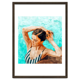 Simulacrum | Modern Bohemian Woman Swim | Summer Swimming Pool Fashion Watercolor Painting thumbnail