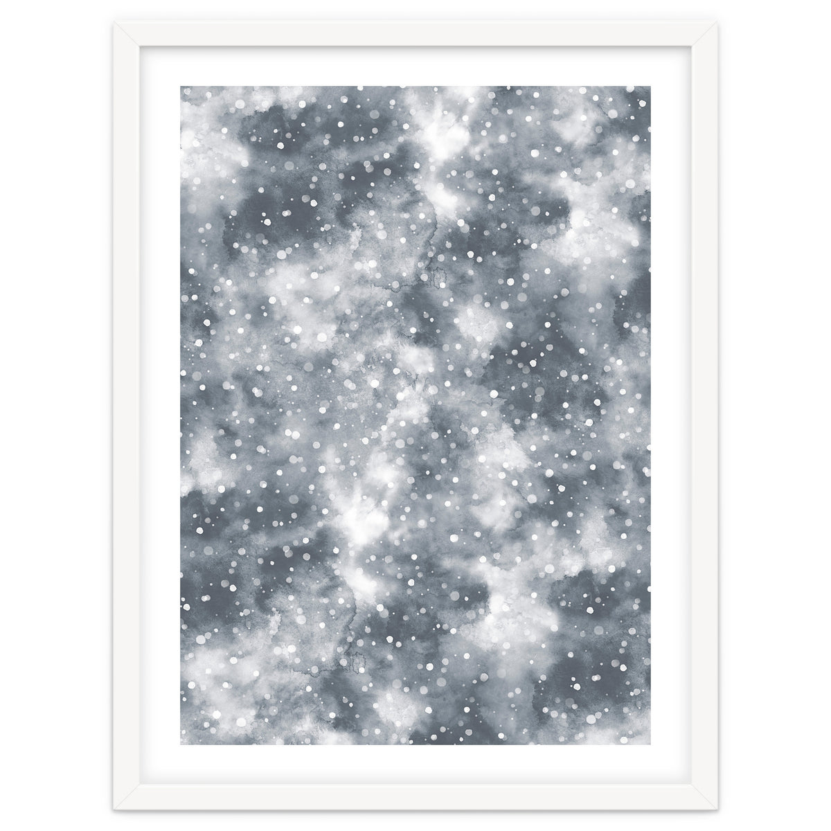 Abstract Winter Foggy Snow Gray White