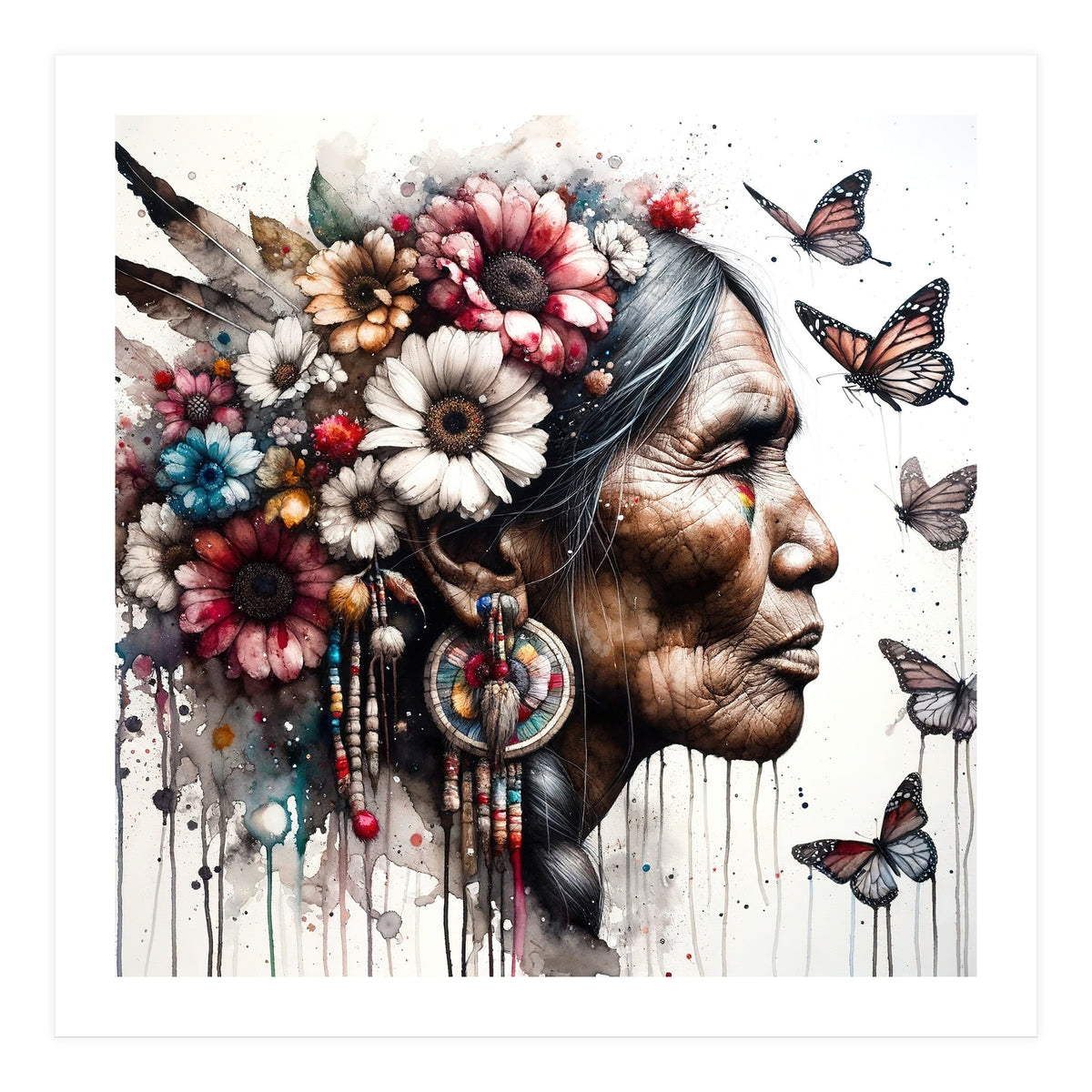 Matriarch With Wildflowers (Print Only)