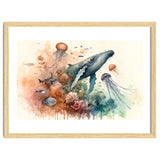 Whale And Jellyfish Watercolor thumbnail