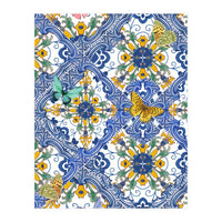 Sicilian Italian Tiles Butterflies And Flowers (Print Only)