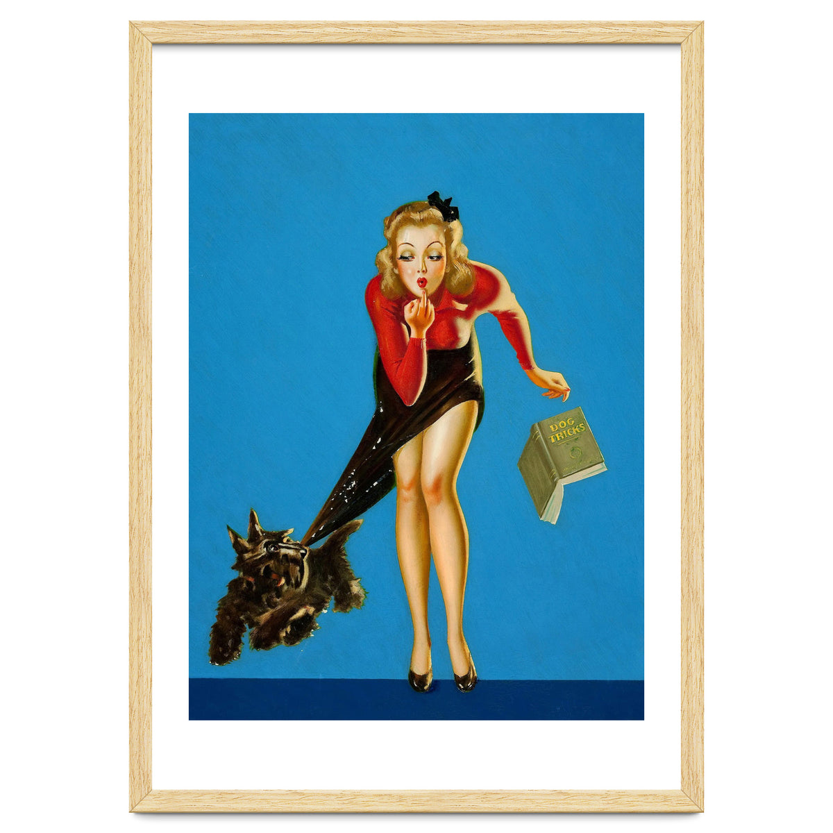 Pinup Girl And Dog Tricks