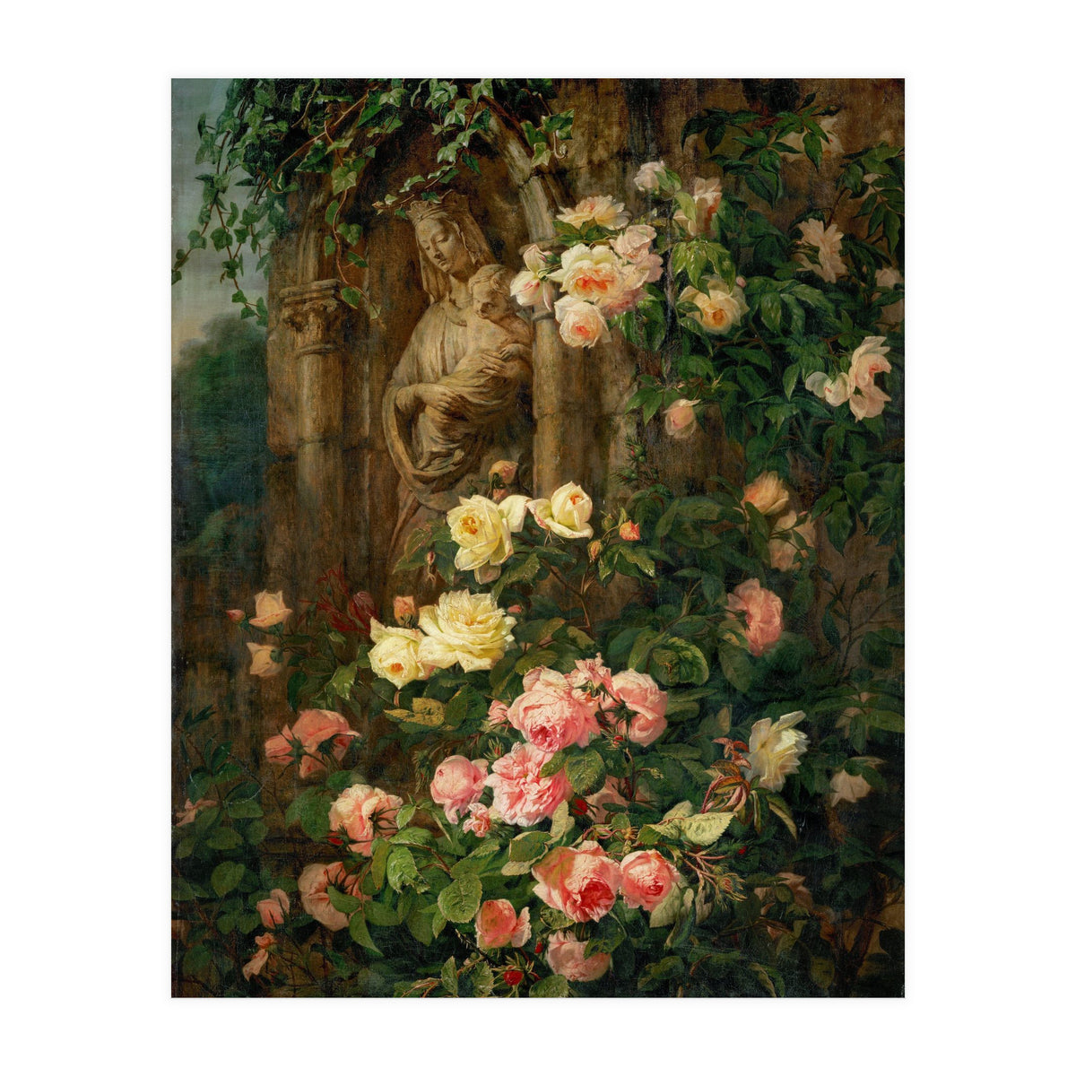 Le Benitier: Notre-Dame-des-Roses. 1850 Canvas, 127 x 90 cm. (Print Only)