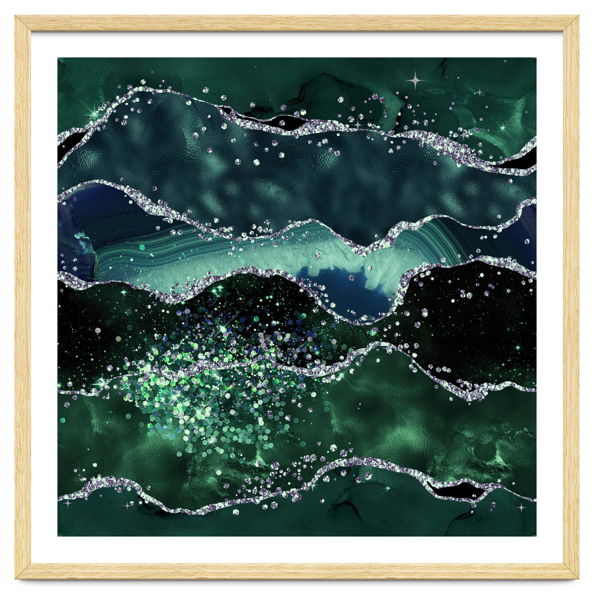 Emerald Glitter Agate Texture 05