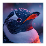 Close Up Penguin With Snowflakes On Head (Print Only) thumbnail