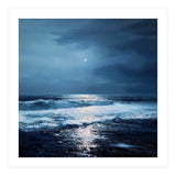 Midnight Seascape with Moonlight Reflecting (Print Only) thumbnail