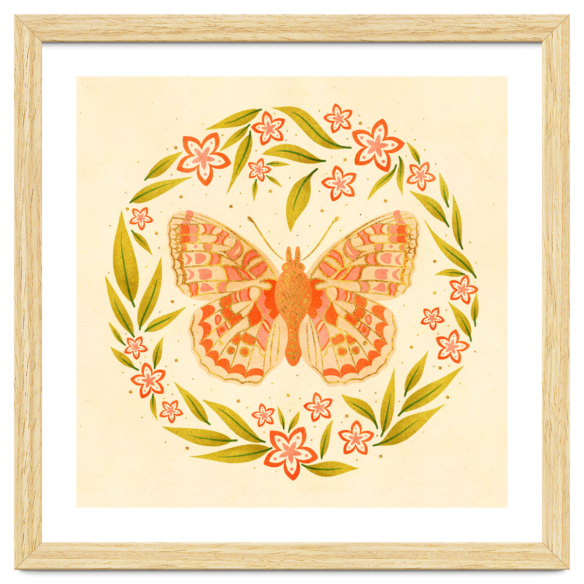 Retro Floral Butterfly