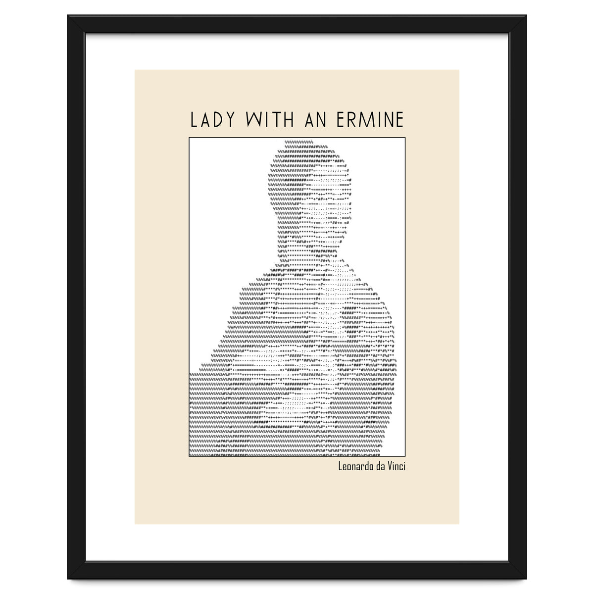 Lady With An Ermine – Leonardo Da Vinci Ascii Art