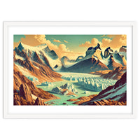 Vintage Argentina, Patagonia Glaciers Poster