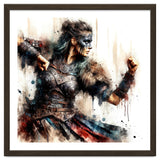 Viking Warrior Woman Watercolor Portrait thumbnail