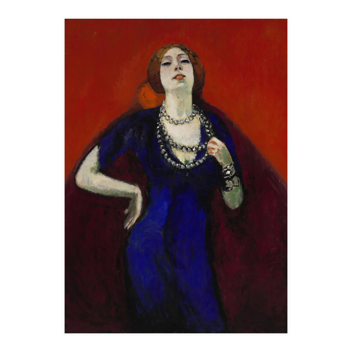 The Blue Dress. Date: 1911. Dimensions: 146.2 cm x 114.4 cm, 161.0 cm x 129.4 cm. (Print Only)