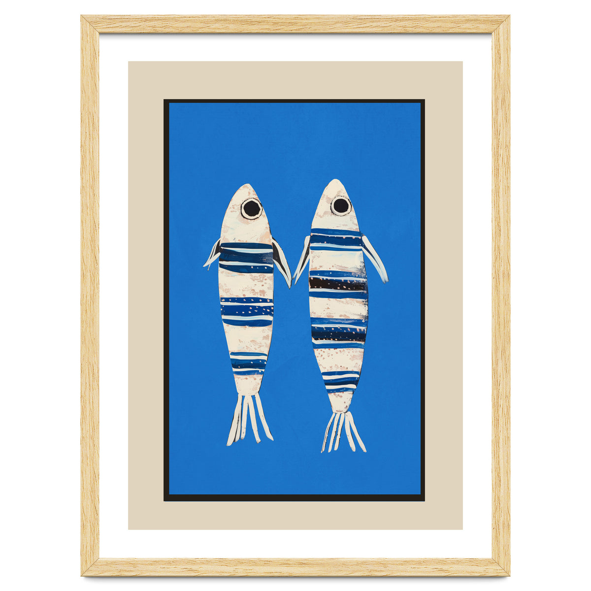 Minimal Fish On Blue