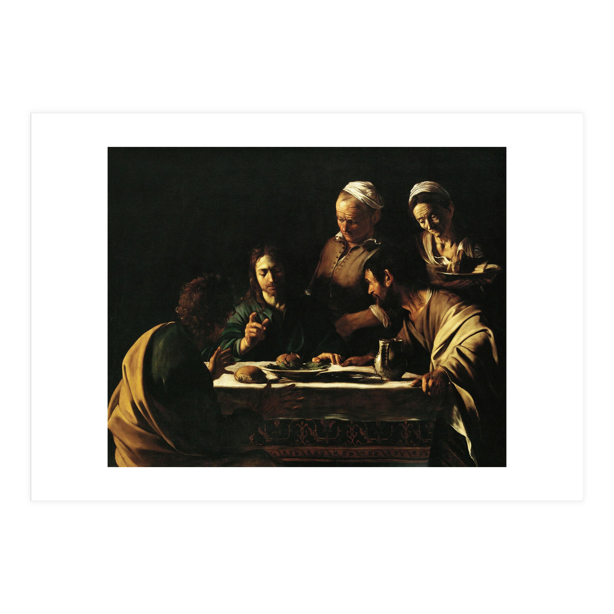 Caravaggio / 'Supper at Emmaus', 1606, Oil on canvas, 141 x 175 cm. JESUS. CRISTO RESUCITADO. (Print Only)