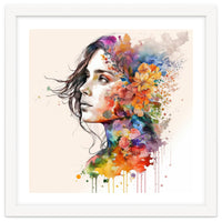 Quiet Muse In Watercolor Blooms