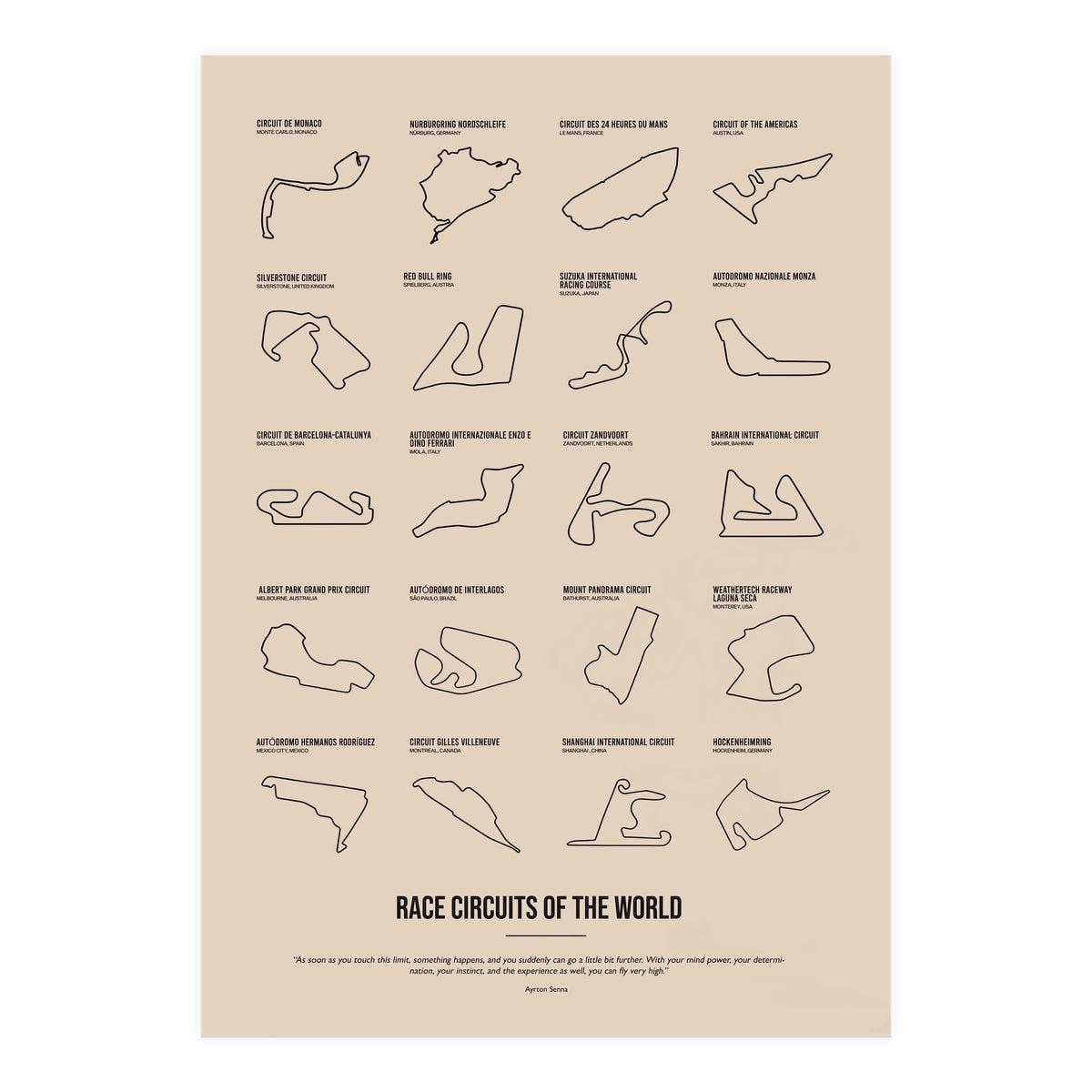 Grand Prix Formula One Circuits Racing Car (Print Only)