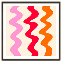 Squiggly Lines - orange, pink and cream