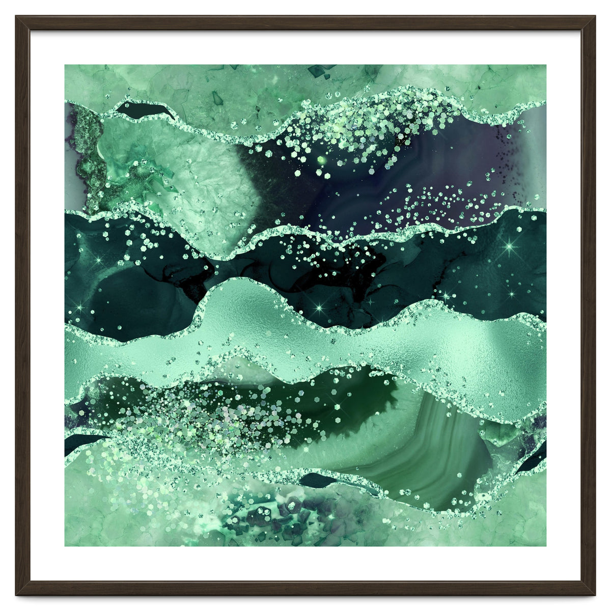 Emerald Glitter Agate Texture 06