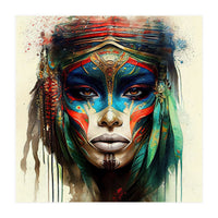 Turquoise Warrior Woman Portrait (Print Only)