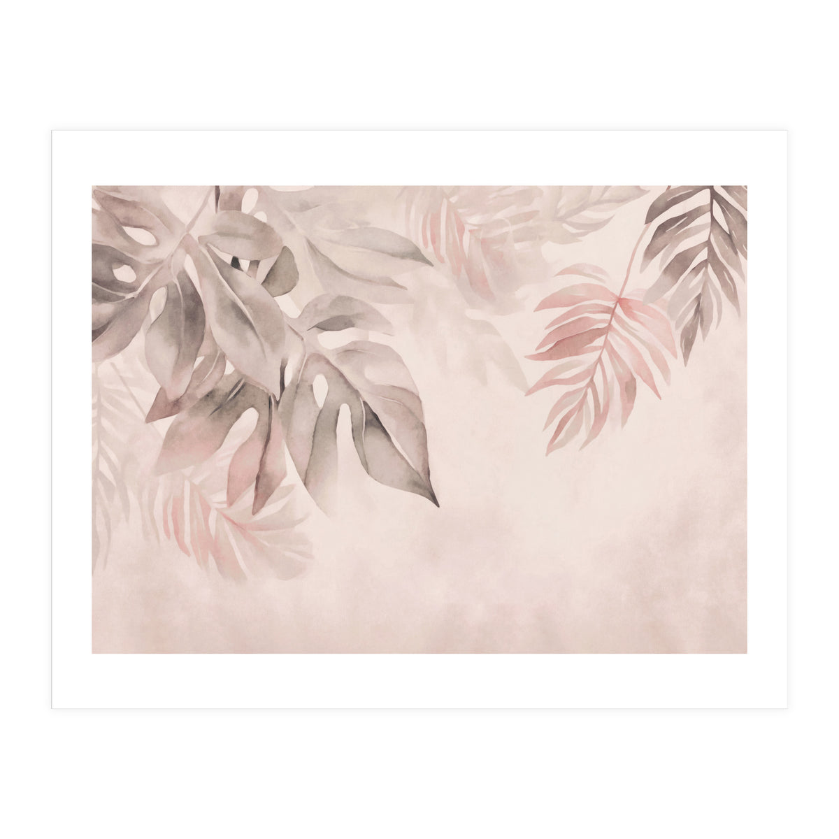 Gentle Leaf Tropical Whispers Watercolor Blush (Print Only)