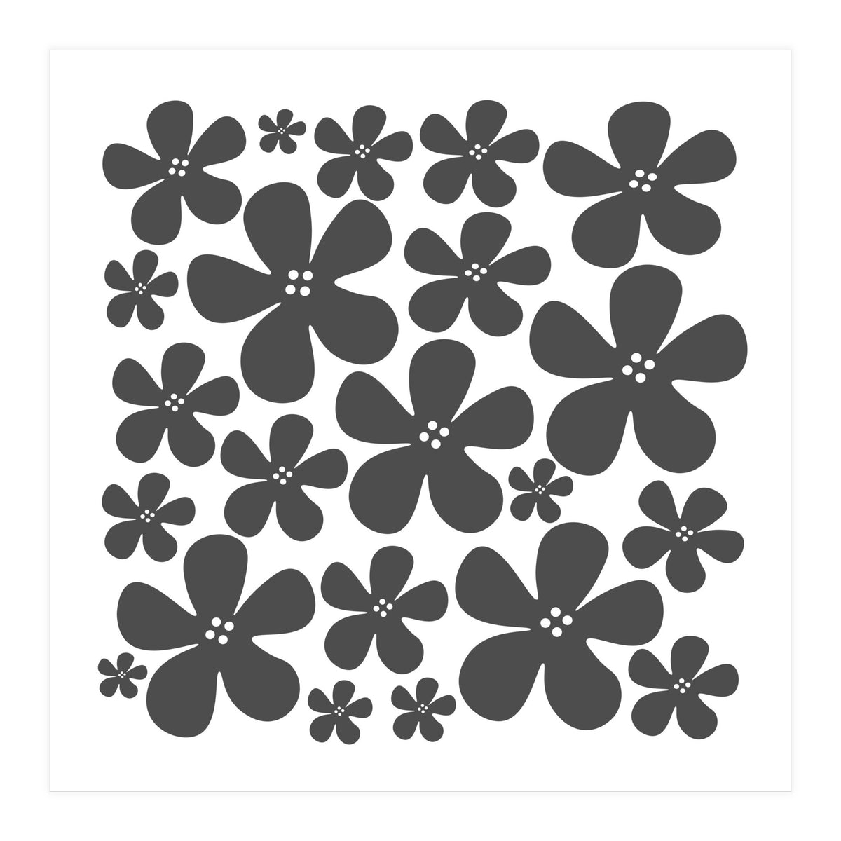 Grey Flowers Pattern (Print Only)