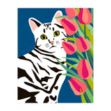 The Poser, Cat Cute Pet Animals Illustration, Pop Of Color Eclectic Pets Bohemian Contemporary Still Life (Print Only) thumbnail