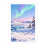 Northern Lights, Aurora Sky, Arctic Landscape, Aurora borealis, Snow Fall (Print Only) thumbnail