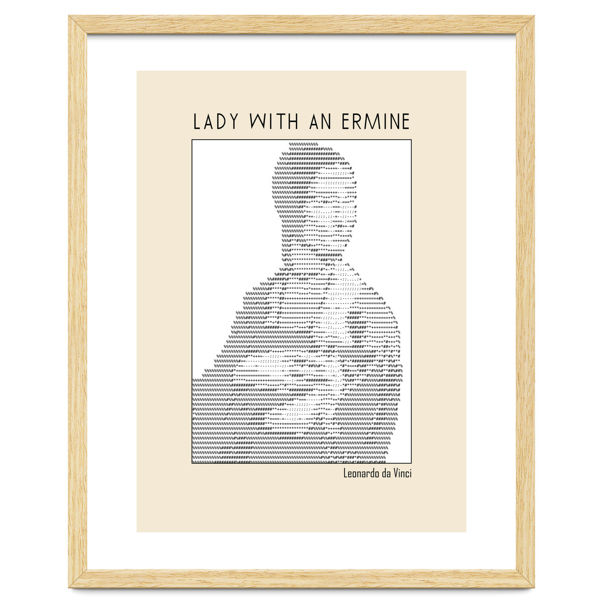 Lady With An Ermine – Leonardo Da Vinci Ascii Art
