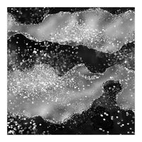 Black Glitter Agate Texture 03  (Print Only)