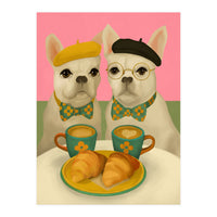 French Bulldogs At Breakfast Café (Print Only)