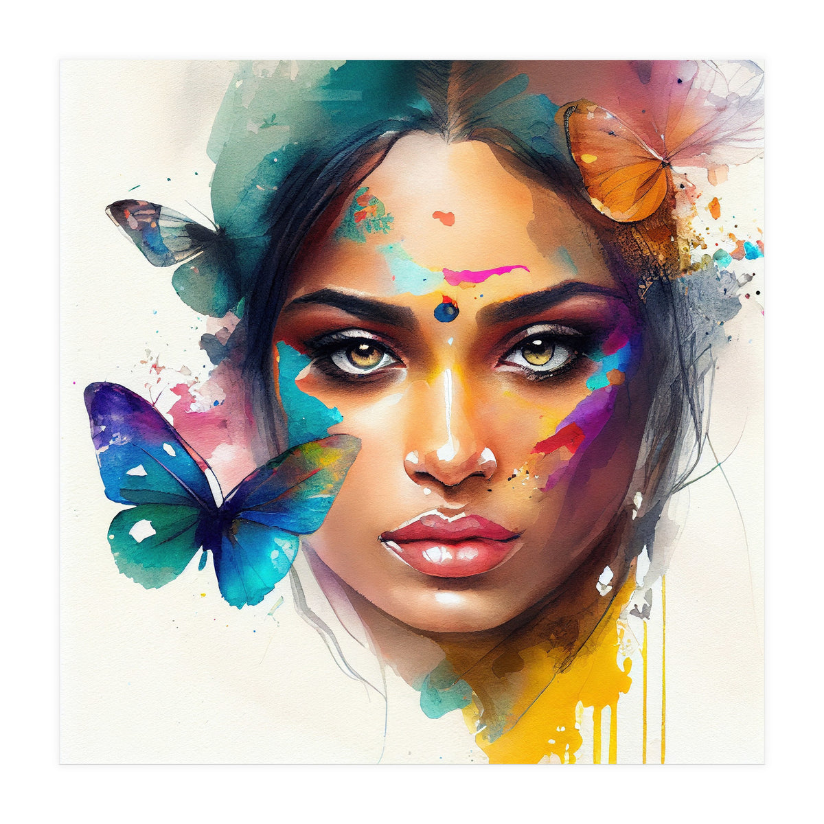 Holi Glow Hindu Portrait (Print Only)