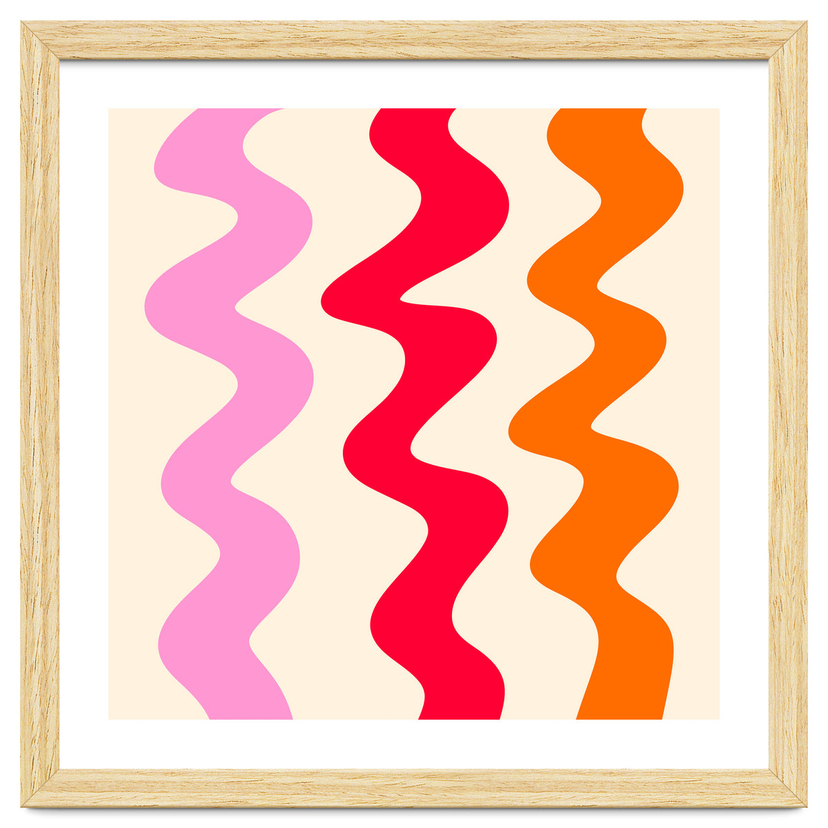 Squiggly Lines - orange, pink and cream