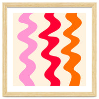 Squiggly Lines - orange, pink and cream