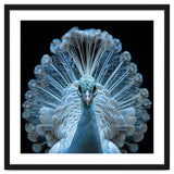 Majestic White Peacock Displaying Its Feathers thumbnail