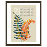 Calendar 2025 colorful fern leaves thumbnail
