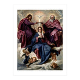 'The Coronation of the Virgin', ca. 1635, Spanish School, Oil on canvas, 176 cm x 124 cm, P01168. (Print Only) thumbnail