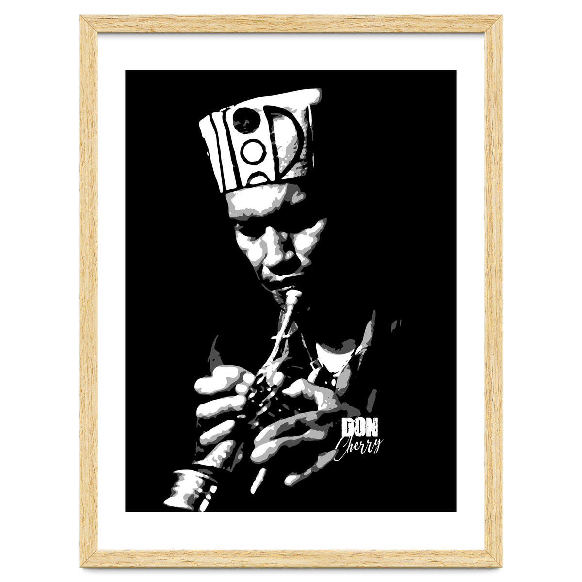 Don Cherry Trumpeter Jazz Music Legend in Grayscale