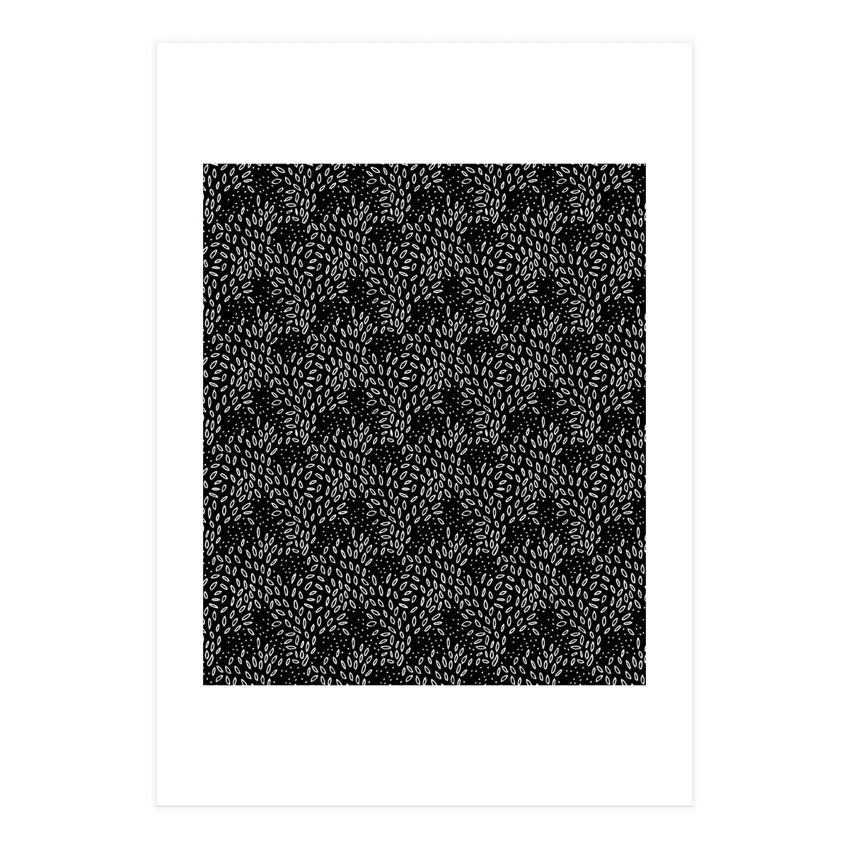 Black Floral Pattern (Print Only)