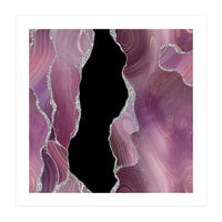 Mauve & Silver Agate Texture 01  (Print Only)