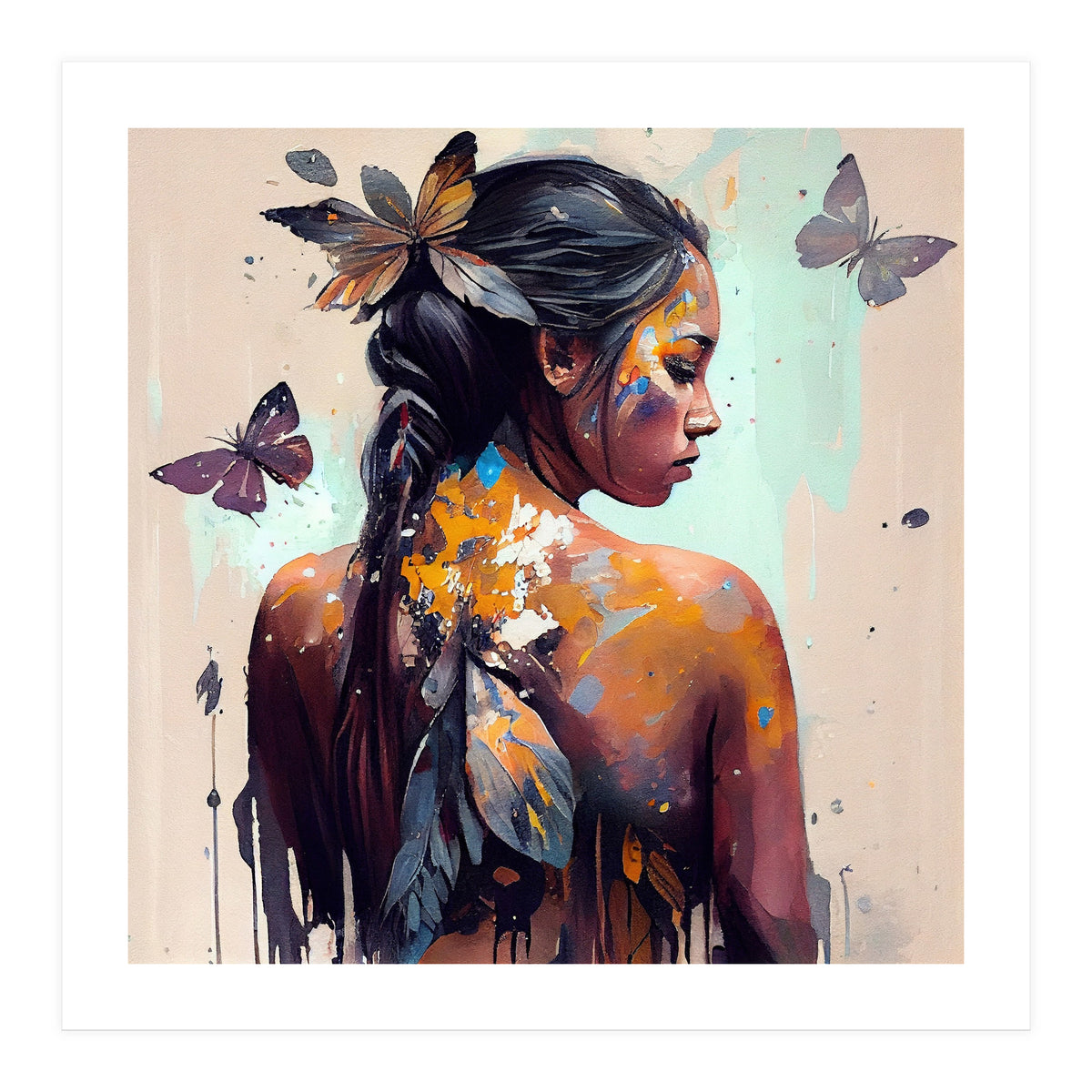 Powerful Butterfly Woman Body #2 (Print Only)