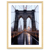 Brooklyn Bridge, USA, Moody NYC Architecture, Rainy Urban Photography thumbnail
