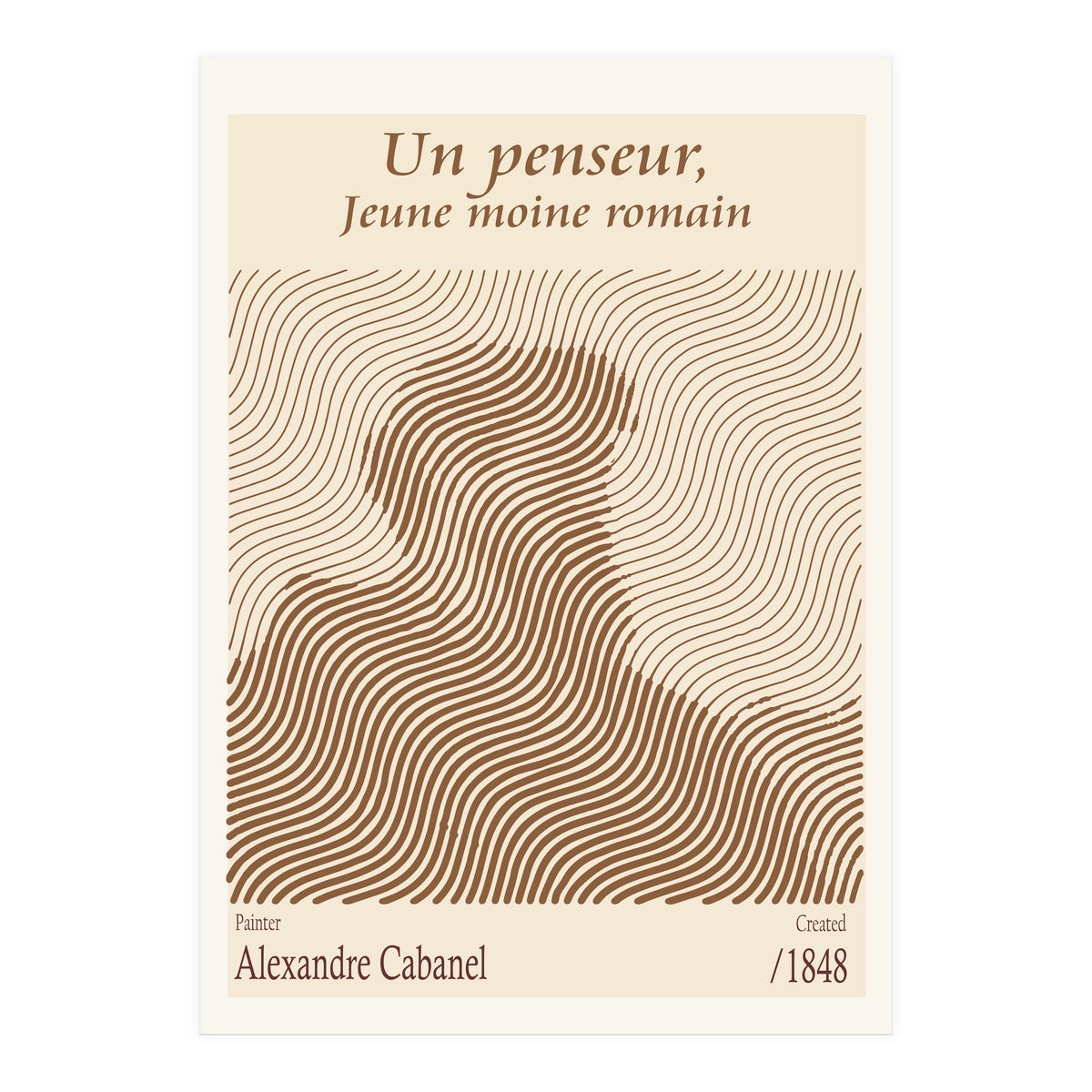 Un Penseur, Jeune Moine Romain – Alexandre Cabanel (1848) (Print Only)
