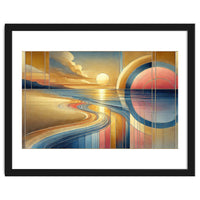 Sundown Serenity Scene In Art Deco