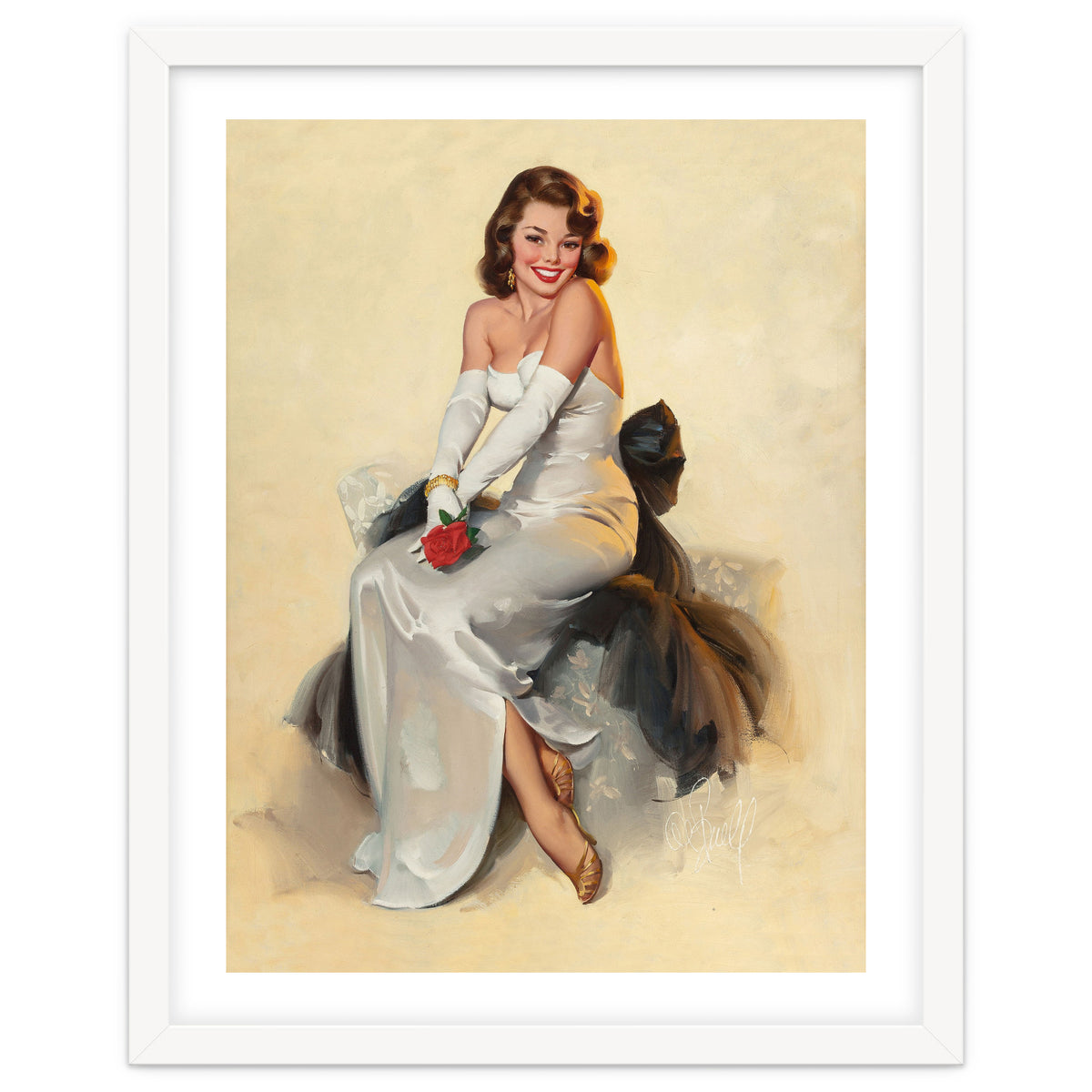 Smiling Young Woman Posing With Flower