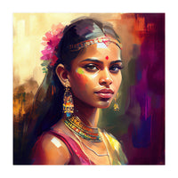 Golden Garland Sinhalese Portrait (Print Only)