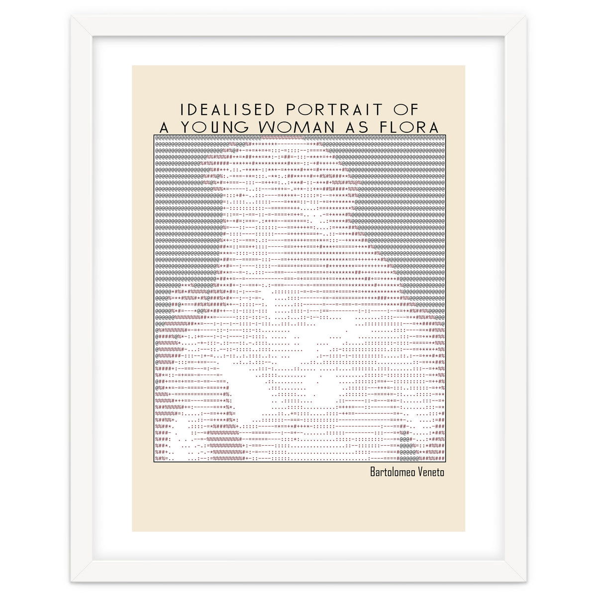Idealised Portrait of a Young Woman as Flora – Bartolomeo Veneto (ascii art)