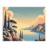 Vintage French Riviera Poster, France (Print Only)