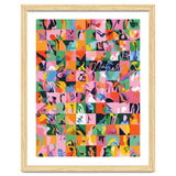Life On A Checkboard, Abstract Maximalism Eclectic Painting, Bohemian Pop Of Color Illustration thumbnail