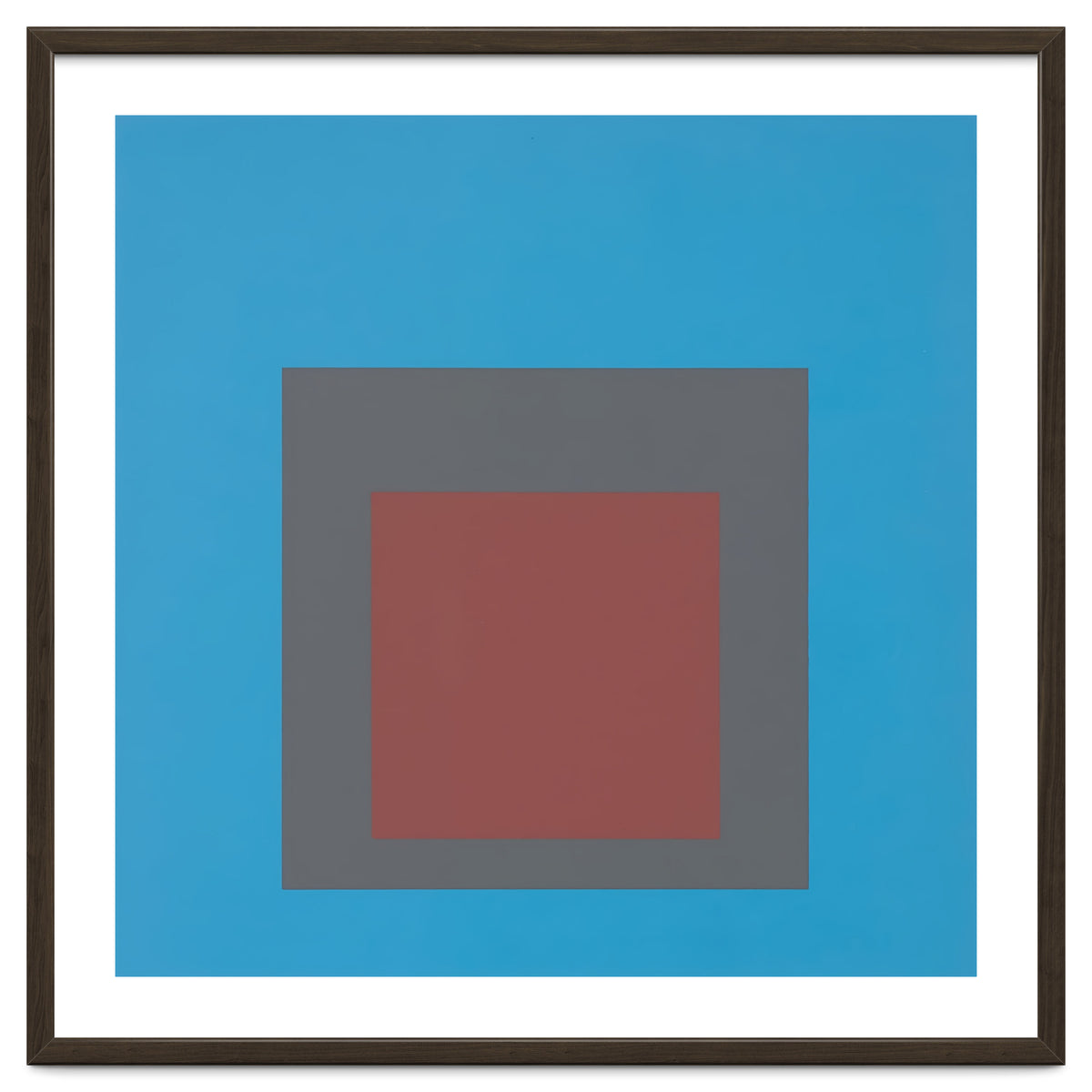 JOSEF ALBERS - HOMAGE TO THE SQUARE, BLUE, DARK RED